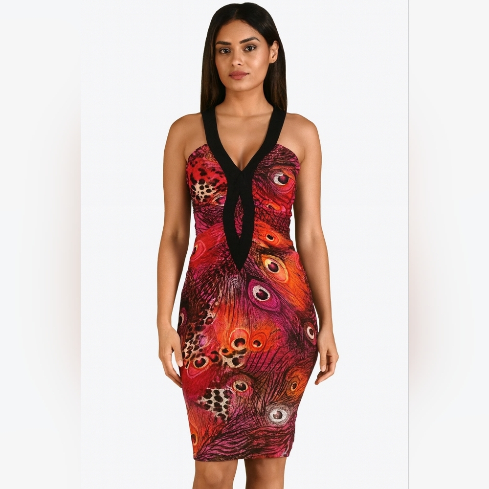 Kimikal Leopard/Peacock‎ Print dress, size Small